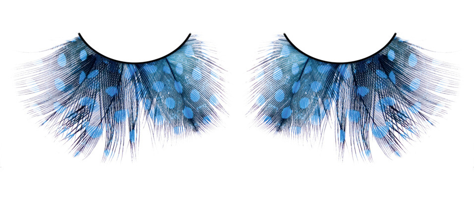 Ресницы голубые перья