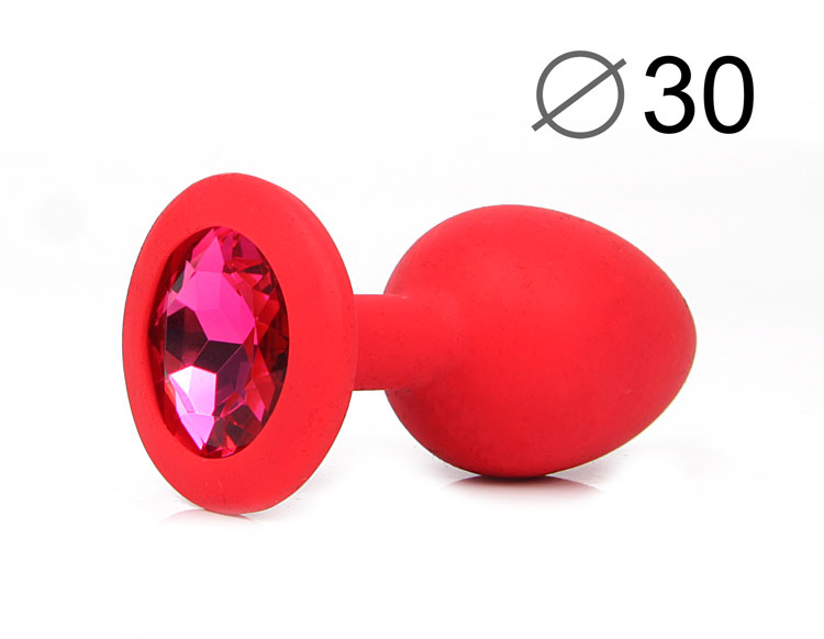 ВТУЛКА АНАЛЬНАЯ, L 72 мм D 30 мм, красная, цвет кристалла рубиновый, силикон