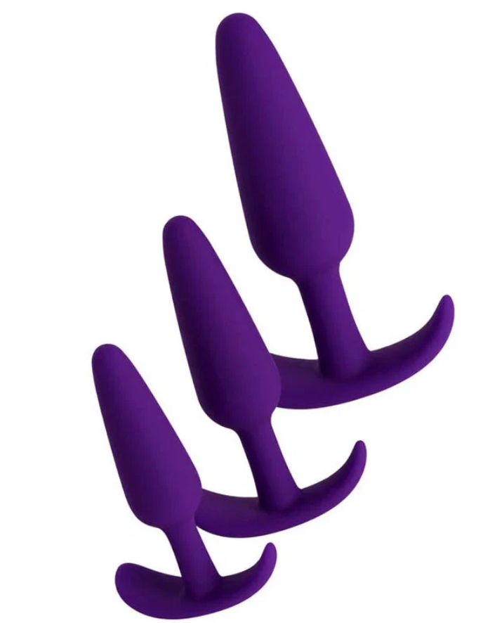 Набор из 3 фиолетовых анальных втулок Eridani