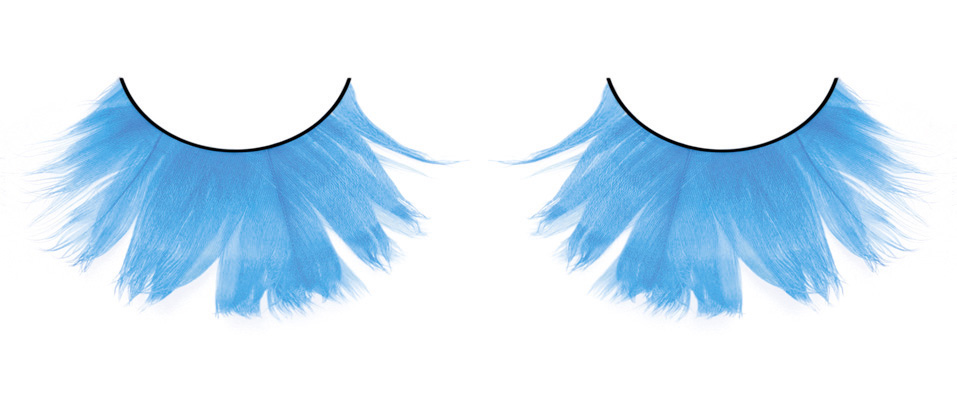 Ресницы светло-голубые перья