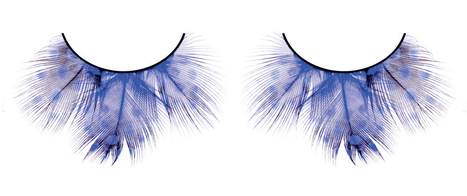 Ресницы синие в крапинку перья