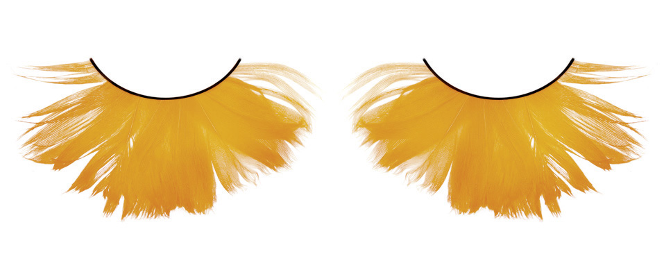 Ресницы оранжевые перья
