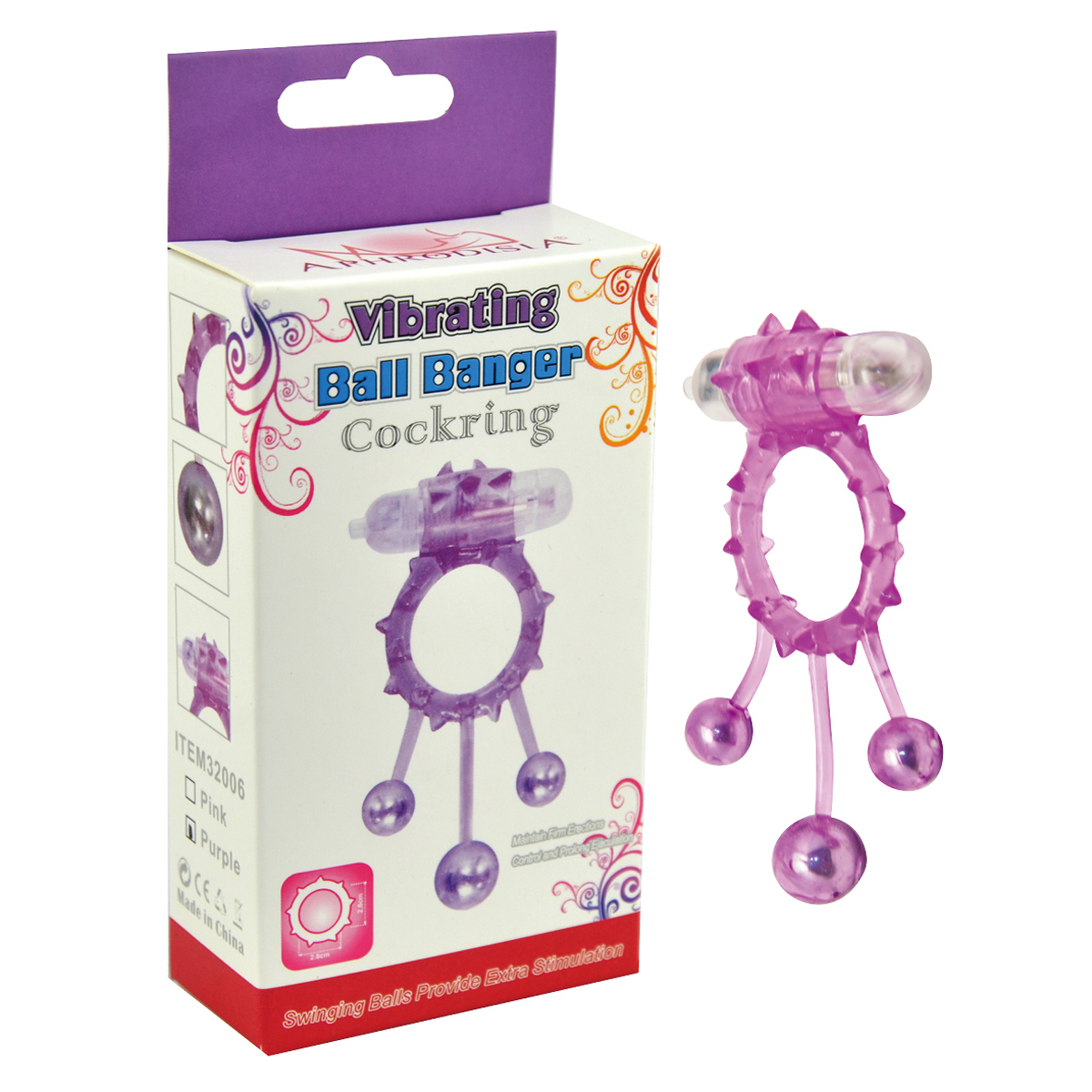 Эрекционное кольцо с вибрацией Ball Banger Cock Ring 3 balls